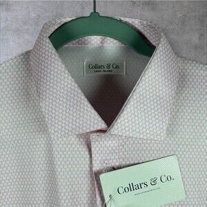 Collars & Co Polo Shirt Mens Large Relaxed Pink Vantage Golf Dress Collar Office